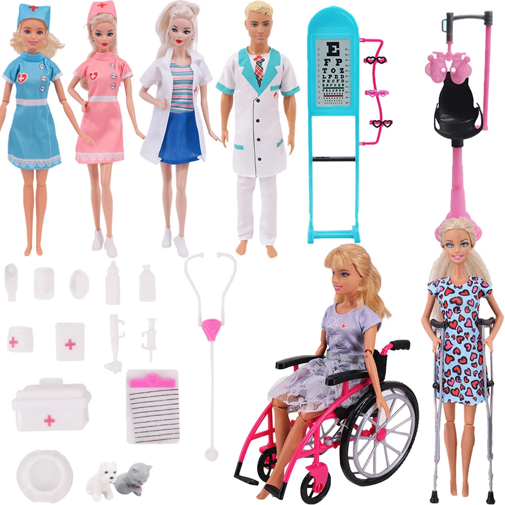 Doctor Nurse Clothing Set And Doll Accessories For 30 CM babi Doll,Toys For Girls,Birthday Gift,Christmas Present Good Vibrations