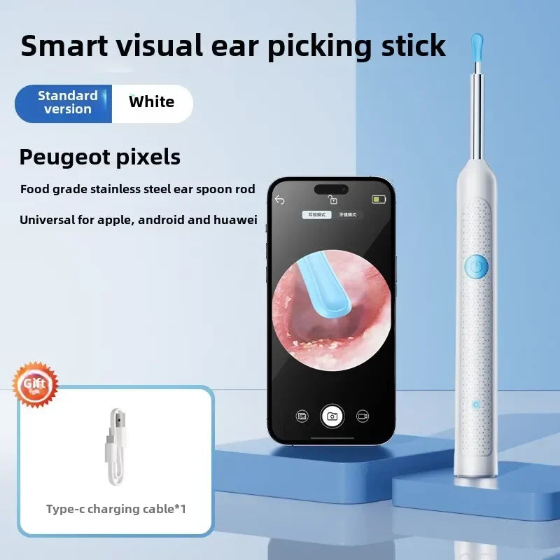 Wireless Visual Silicone Ear Spoon Endoscope Earpick Camera Otoscope Safe Ear Cleaner for Kids & Adults Good Vibrations