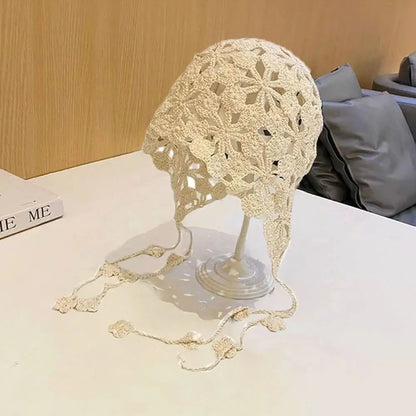 Knitted Hats Handmade Hollowed Knit Cap Literary Fisherman's Hat Crocheted Hat Ethnic Baotou Cap Cotton Pullover Hat Breathable Good Vibrations