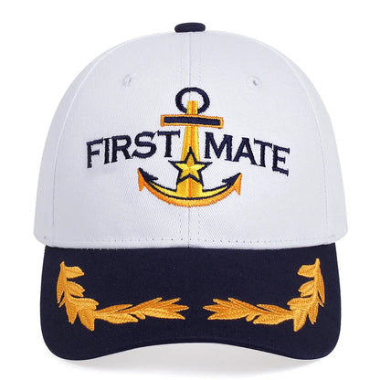 Unisex CAPTAIN/FIRST MATE Embroidery Baseball Caps Spring And Autumn Outdoor Adjustable Casual Hats Sunscreen Hat Good Vibrations