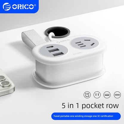 Orico Pocket Power Strip Portable Travel Socket Multifunctional Power Strip Dormitory USB Power Strip Desktop Charging Good Vibrations