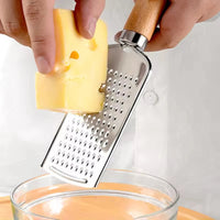 1PC Kitchen Gadgets: Wooden Handle Grater, Small Kitchenware, Stainless Steel Baking Utensils Good Vibrations