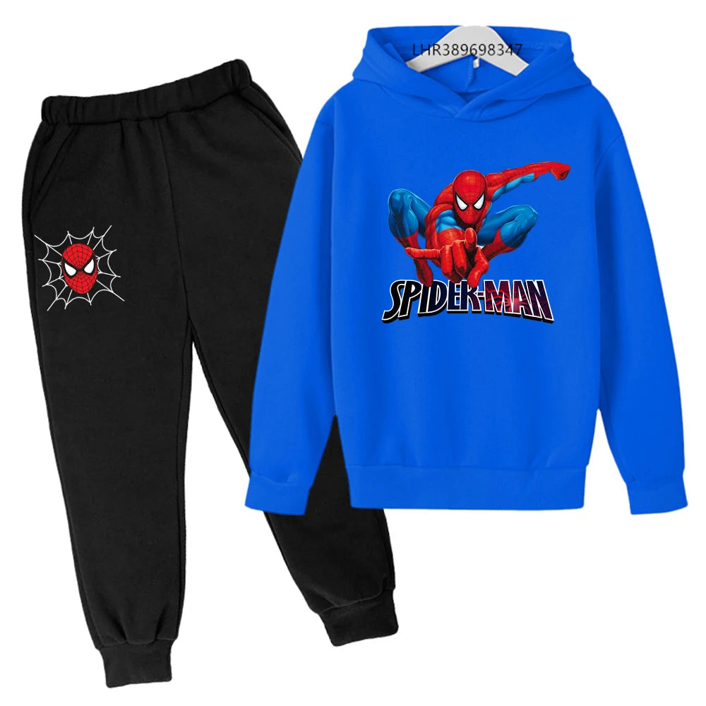 Autumn winter children's hoodie Spider-Man clothing leisure outerwear sweatshirt +pants set  Suitable 3-12 years Boys girls gift Good Vibrations