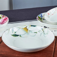 4pcs set, 8inch, bone china dinner plate, camellia design ceramic plates dinner set, set plate dish porcelain, dinner dish serve Good Vibrations