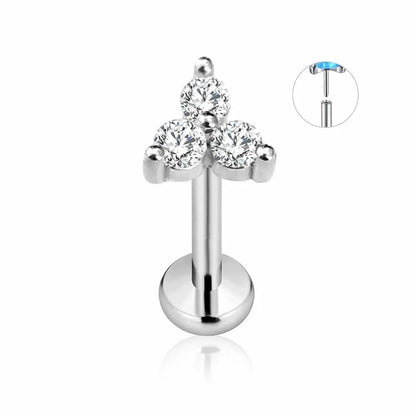 ASTM F136 G23 Titanium Flower Petals Star Heart Butterfly Threadless Piercing Pin Push in Labret Daith Conch Earring 16G 18G 20G Good Vibrations