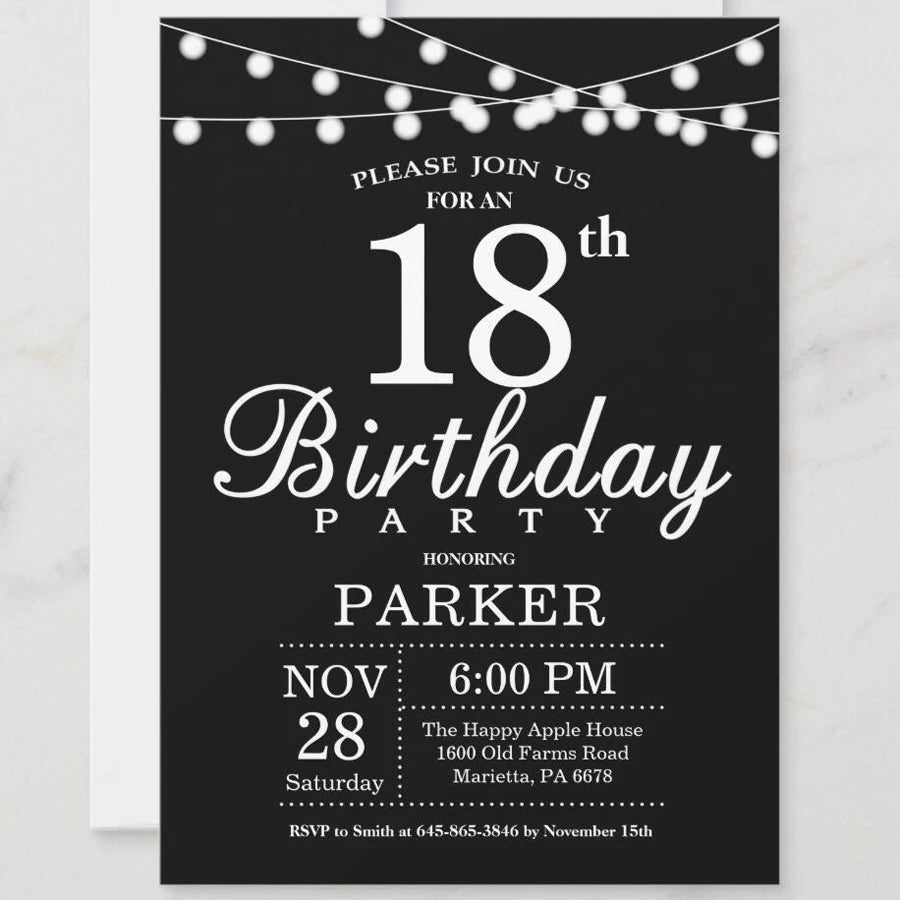 5/20/100pcs 18th birthday invitations, Watercolor Blue Floral birthday invitations 18, Sunflower Birthday Invitation Good Vibrations