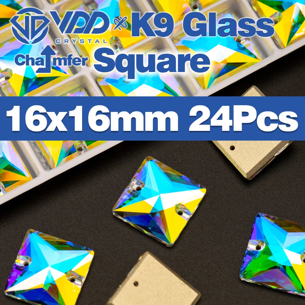 VDD Chamfer AAAAA Top Quality K9 Glass Sew On Rhinestones Sewing Crystal AB Flatback Stone For Clothes Accessories Wedding Dress Good Vibrations