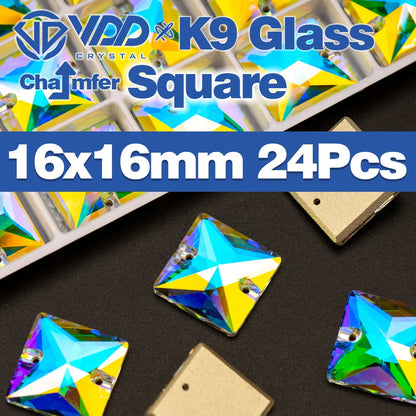 VDD Chamfer AAAAA Top Quality K9 Glass Sew On Rhinestones Sewing Crystal AB Flatback Stone For Clothes Accessories Wedding Dress Good Vibrations