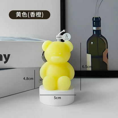 1pc Lovely Bear Aromatherapy Candles for Home Decoration Lovely Scented Candle Photography Props Festival Home Ornaments Good Vibrations