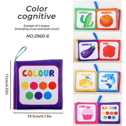 4 Pages Enlightenment Early Learning Books Children Black and White Cloth Book for Kids Montessori Educational Toys Good Vibrations