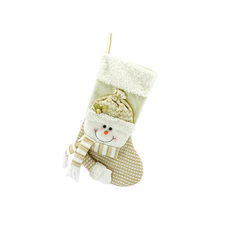 Christmas Decorations For Home Xmas Gift Snowman Santa Claus Plush Socks New Year Decor Candy Bag Tree Hanging Pendant Good Vibrations