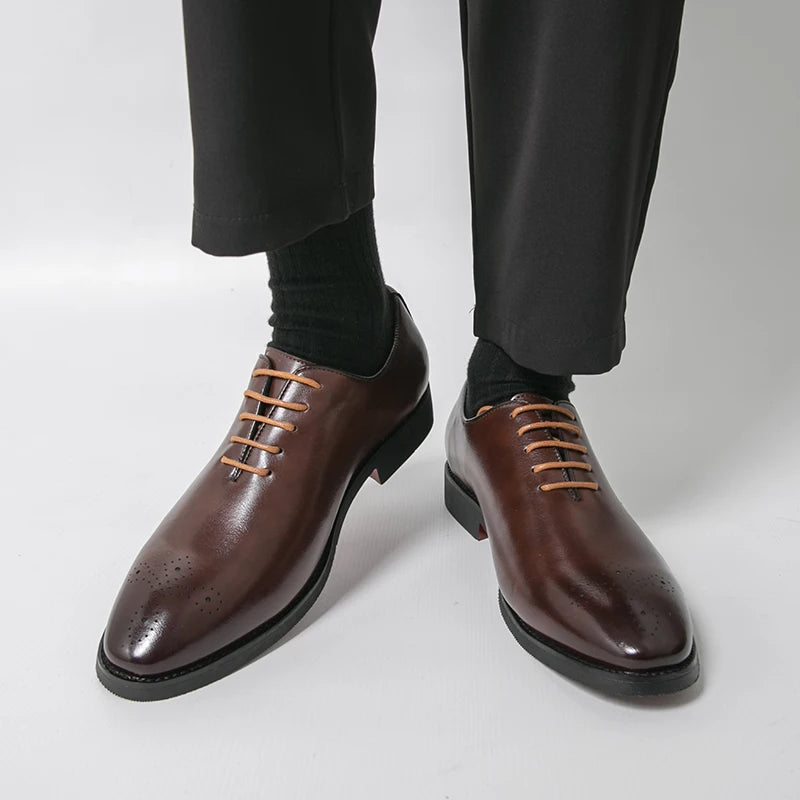Men's Dress Shoes Trend Wedding Social Casual Leather Men Office Casual Business Shoes High Quality Formal Oxford Shoes Male Good Vibrations