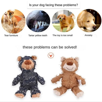 Pet Teddy Bear Soundmaking Toy Plush Interactive Dog Toys Grinding Cleaning Teeth Anti Bite Abreact Plaything Bear Pets Supplies Good Vibrations