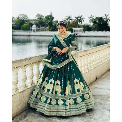 Designer Wedding Dresses Embroidered Lehenga Choli with Sequence Work Good Vibrations