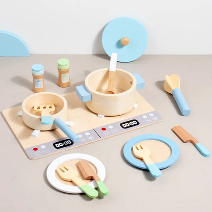 Wooden Toy Play House Early Education Simulation Kitchen Children Cooking Toys Gift Good Vibrations