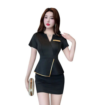 Woman Work Clothes Suit Hotel Waiter Beauty Salon Spa Massage Nail Cafe Sexy Foot Bath Sauna Technician Overall Skirt Uniform Good Vibrations