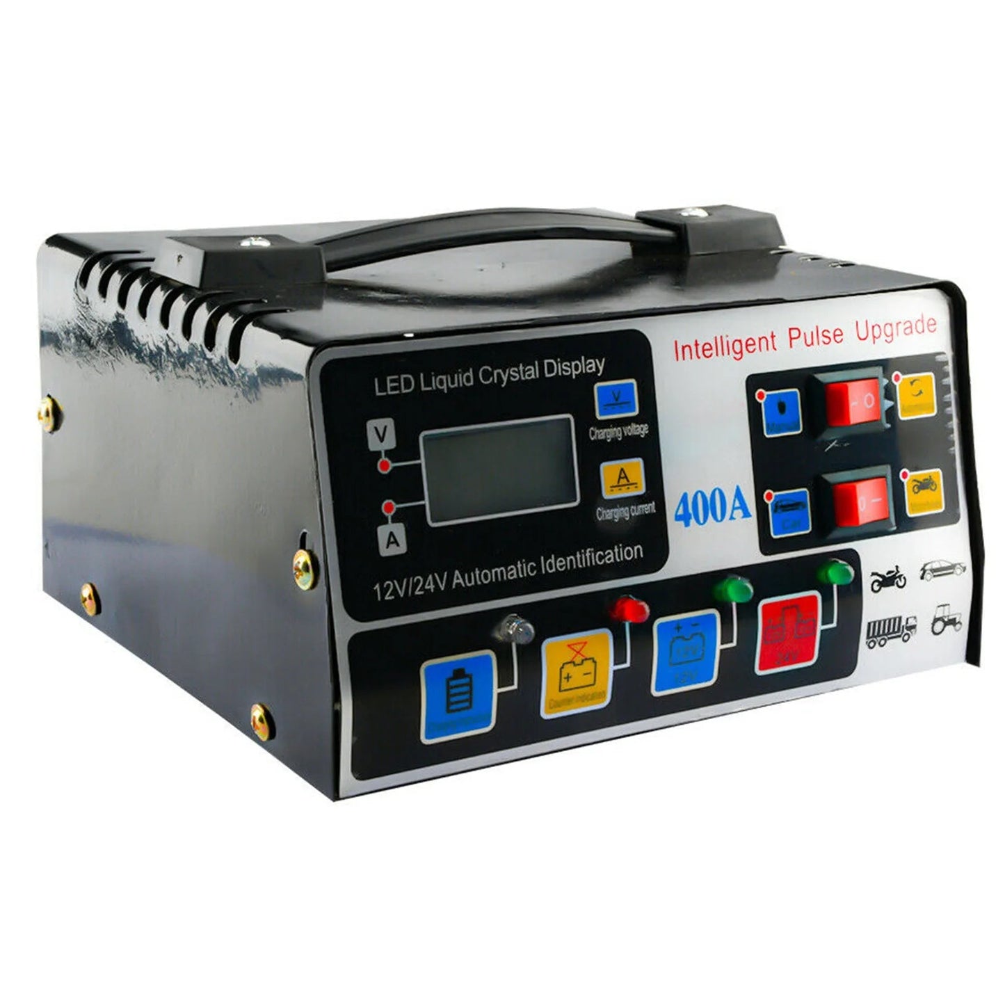 Metal Car Battery Charger 12V24V 220W Full Automatic Car Battery Charger Repair Battery Charger High Power Fast Charger Good Vibrations