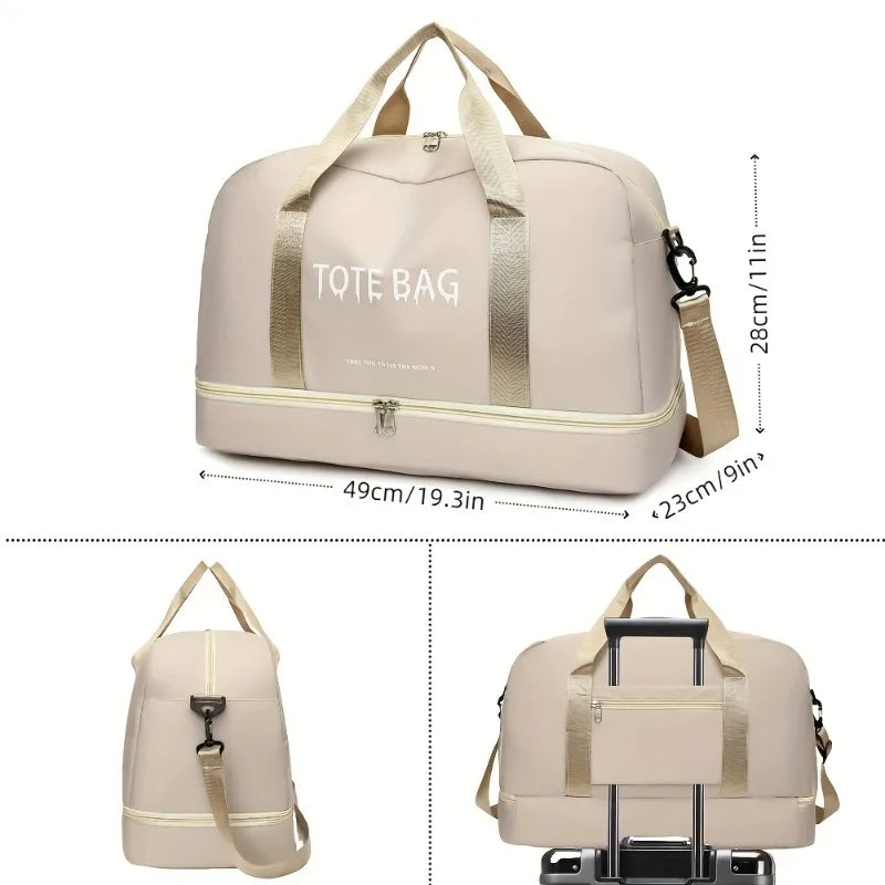 Multifunctional Large-Capacity Travel Duffle Bag with Adjustable Shoulder Strap, Gym Bag for Sports, Vacations & Business Trips Good Vibrations