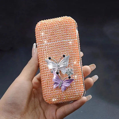 Luxury Rhinestone Cigarette Box with USB Charging Lighter Windproof Portable Smoking Accessories Fashionable Women's Gift Good Vibrations Adult Super Store