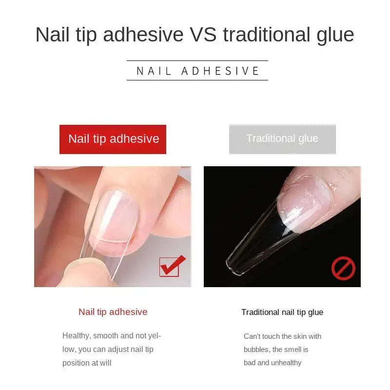 Strong Nail Glue for Acrylic Nail Tips-Fake, Brush On, Quick Dry, Easy Application Durable & Long-Lasting Fast Glue False Nails Good Vibrations