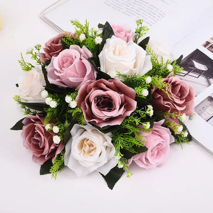 28cm Rose Artificial Flower Balls Wedding Roman Column Road Guide Decorations Birthday Party Beautiful Centerpieces Bouquet Good Vibrations