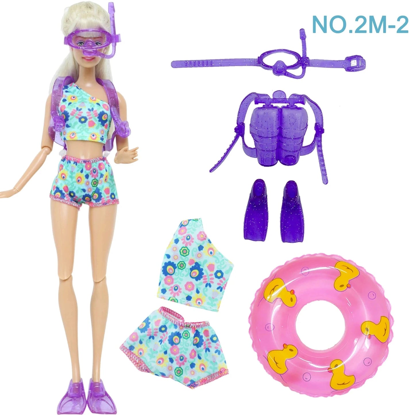 Doll Swimwear Ba Doll Bie 1/6 Summer Lifebuoy Rings Bikini Slipper Chair Beach Clothes 11.5 Inch Doll 30cm Accessories Good Vibrations