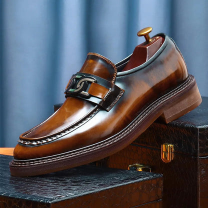 2024 New Shoes For Men Loafers Mens Dress Shoes Leather Shoes Man Male Genuine Leather Social Shoes Good Vibrations