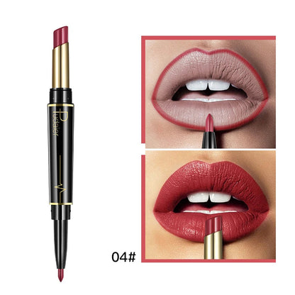 Pudaier Makeup 2 in 1 Matte Lipstick & Lip Liner Nude Lip Stick Pencil Make up Cosmetics Lip Balm Matt Cream Lipbalm Lipliner Good Vibrations