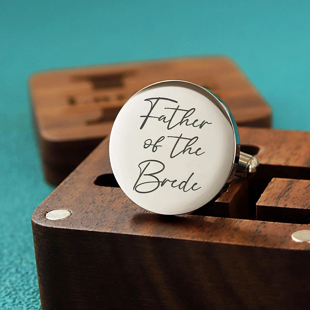 Personalized Wedding Cufflinks Father of the Bride Gift Custom Groomsmen Cufflinks from Bride Good Vibrations
