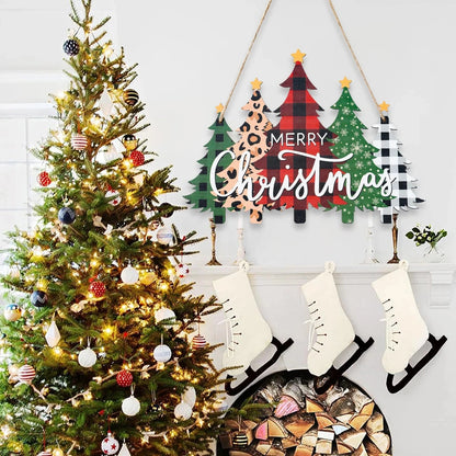 Christmas Door Hanging Merry Christmas Decorations for Home 2025 Navidad Xmas Tree Wall Pendant New Year 2026 Good Vibrations