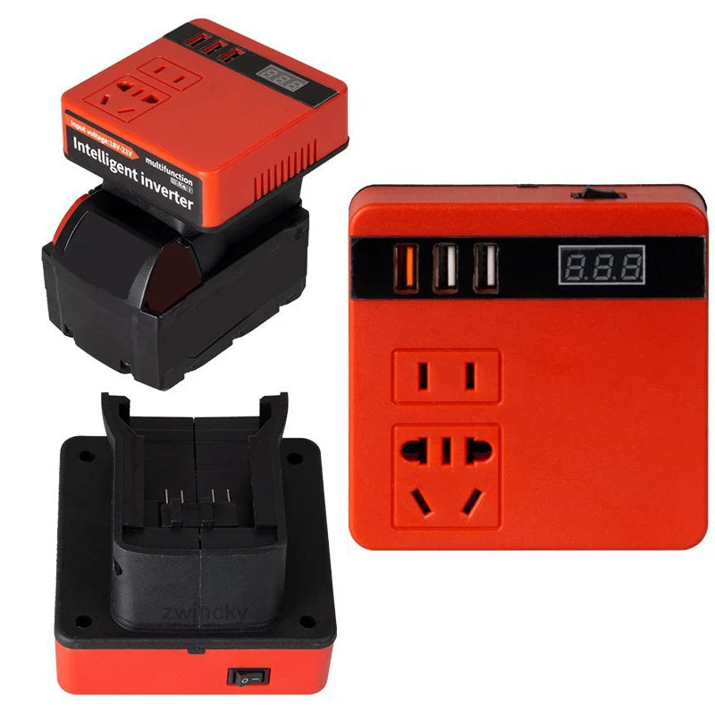 Power Inverter 120W For Milwaukee 18V M&18 Battery DC 18V To 220V Inverter Adapter Power Supply Inverter For Home Appliances Good Vibrations