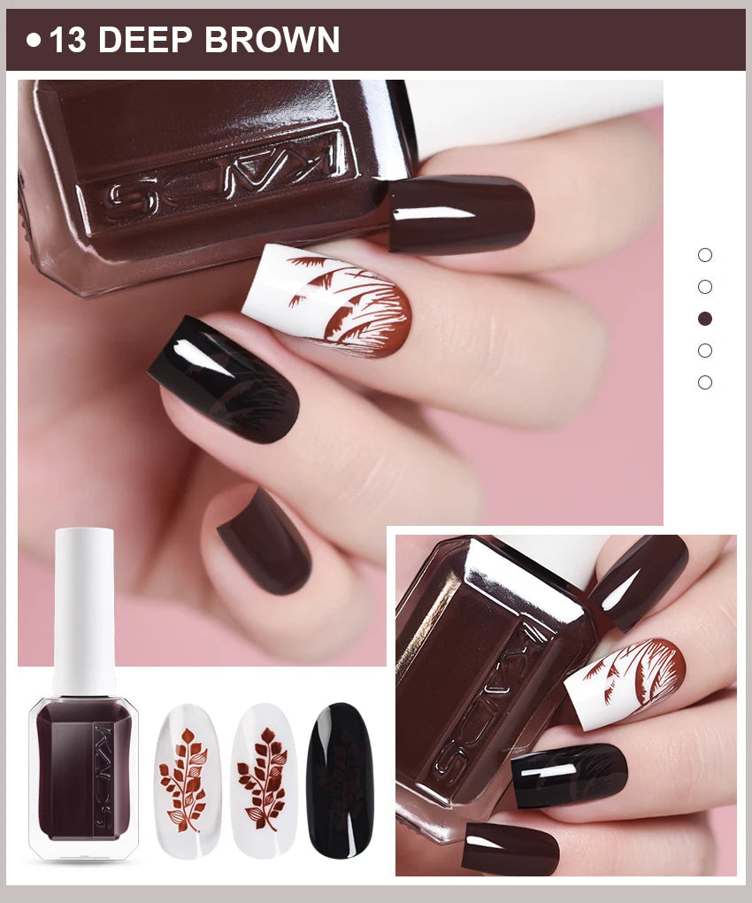 KADS 24 Colors Stamping Nail Polish Black White Gold Silver Nail Art Printing Varnish for Stamp Plate Nail Polish Lacquers Good Vibrations