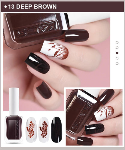 KADS 24 Colors Stamping Nail Polish Black White Gold Silver Nail Art Printing Varnish for Stamp Plate Nail Polish Lacquers Good Vibrations