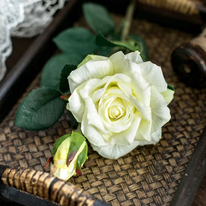 Artificial Flowers Big Silk Roses NEW Beautiful Branch Vase for Home Wedding Decoration Retro Autumn Fake Plants Christmas Decor Good Vibrations