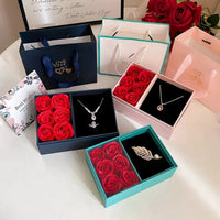 Mother's Day Rose Gift Set Jewelry Box Including1 Pcs Heart Pendant Necklace New Storage Box Luxury Lovers Anniversary Gift Box Good Vibrations