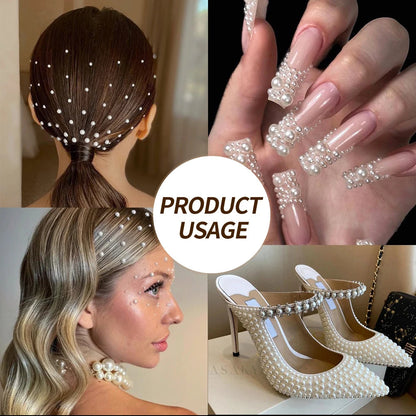 12grids Half Round Pearls Beads 3D Nail Charms 1.5/2/2.5/3/4/5mm White Flatback Pearls Nail Jewelry Nail Craft Pearl Rhinestones Good Vibrations