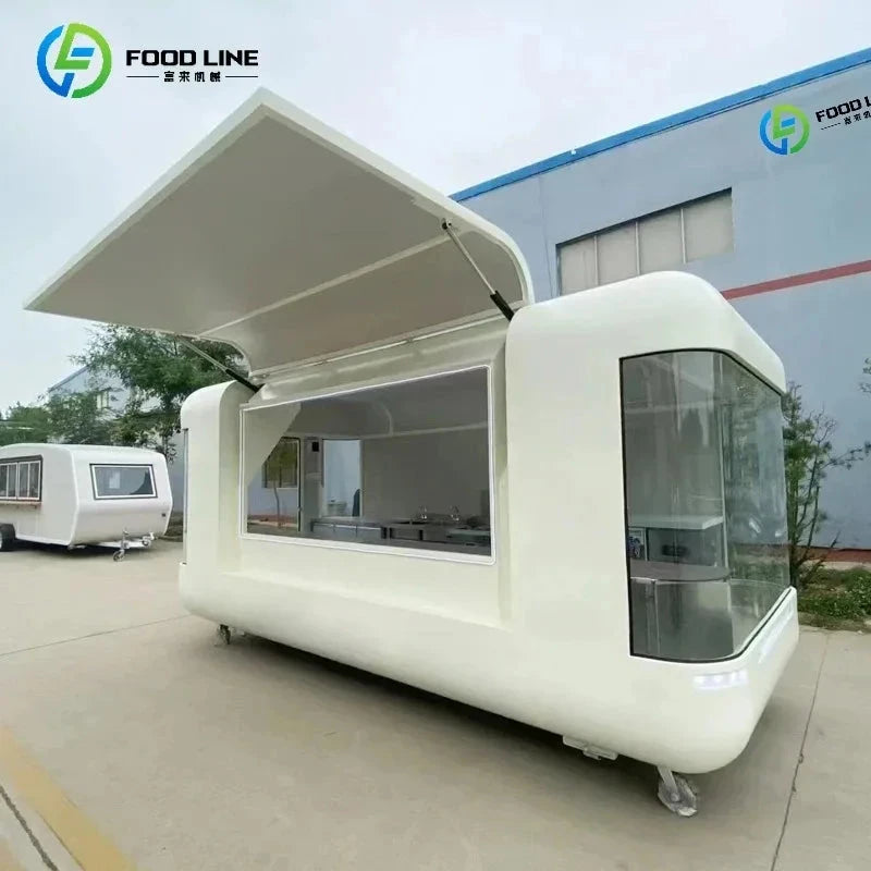 Heavy Duty Customized Street Mobile Food Truck Trailer for Street Vending Ice Cream Pizza Bbq Food Trailer with Warranty Good Vibrations