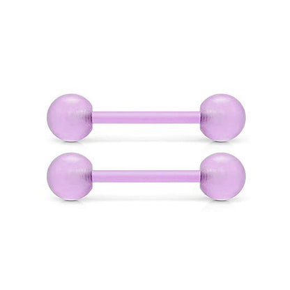 2 Pieces 14G 16mm Night Glow Flexible Acrylic Straight Tongue Ring pacifier Ring Fixed Perforated For Woman and Man Good Vibrations