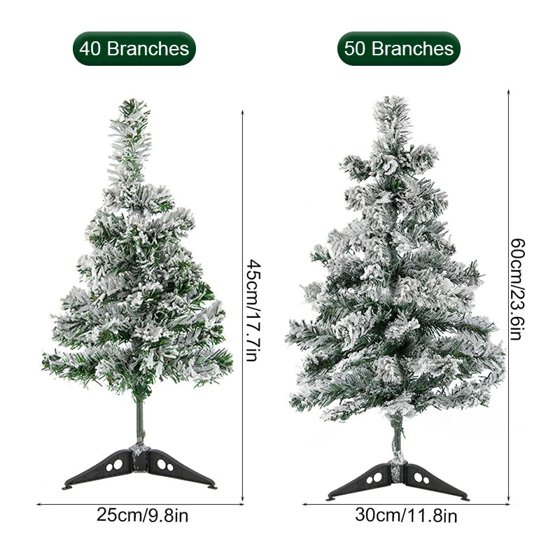 45/60cm Christmas Trees Snow Pine Fir Xmas Tree Merry Christmas Decoration For Home Table Ornaments 2025 New Year Gift Navidad Good Vibrations