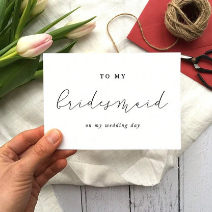 To My Bridesmaid on My Wedding Day Card,To My Maid of Honour Card, To My Wedding Party Card, Wedding Day Card Including Envelope Good Vibrations