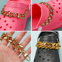 Women Shoes Chains Buckle Charms Croc Clog Sandals Hole Shoes DIY Detachable Chain For Kids Boys Girls Gifts Shoes Decorations Good Vibrations