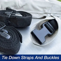 30-32FT 600D T-Top Boat Cover Personal Watercraft Weather Ripstop Trailerable Heavy Duty Polyester Boat Cover Up To 114" WIDTH Good Vibrations