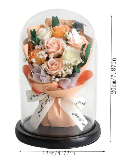 Forever Preserved Real Rose in Glass Dome Women Valentines Day Gifts Eternal Flower for Mother's Day Anniversary Birthday Good Vibrations
