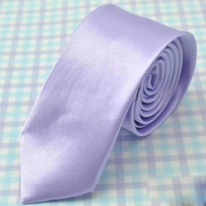 Mans Accessories Slim Skinny Tie for Men Jacquard Woven Solid Champagne Orange Red Purple Blue Ties Wedding Necktie corbatas par Good Vibrations