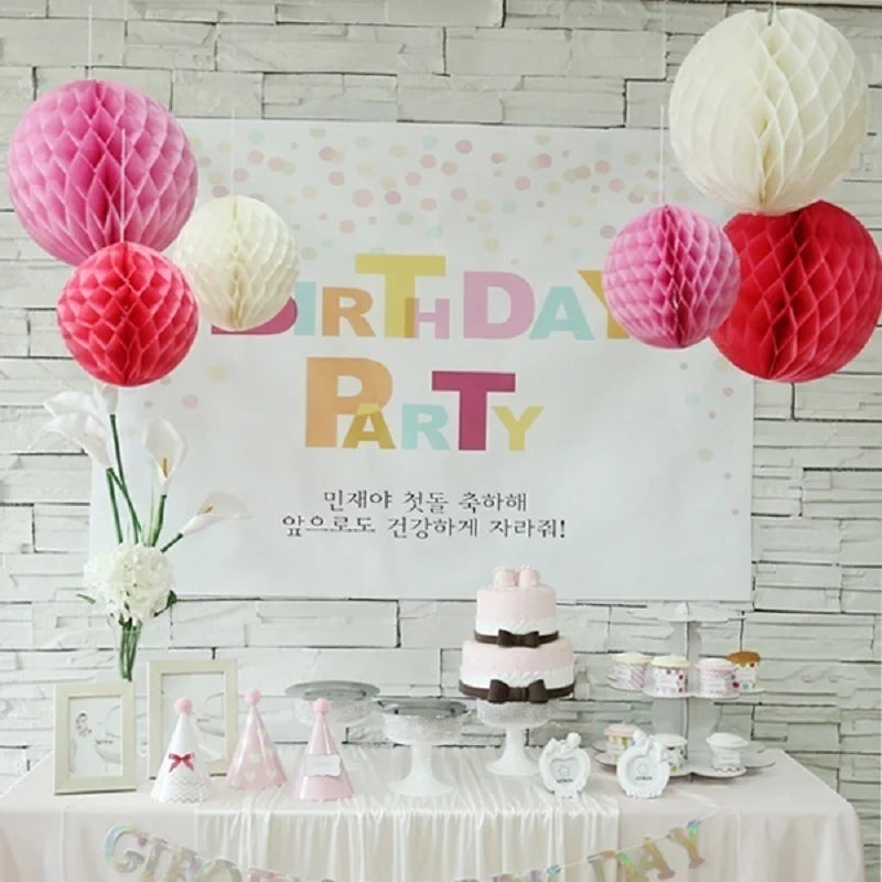 5pcs/lot 10/15cm Decorative Paper Honeycomb Ball Pastel Flower Wedding Kid Birthday Party Decoration Baby Shower Supplies8Z Good Vibrations