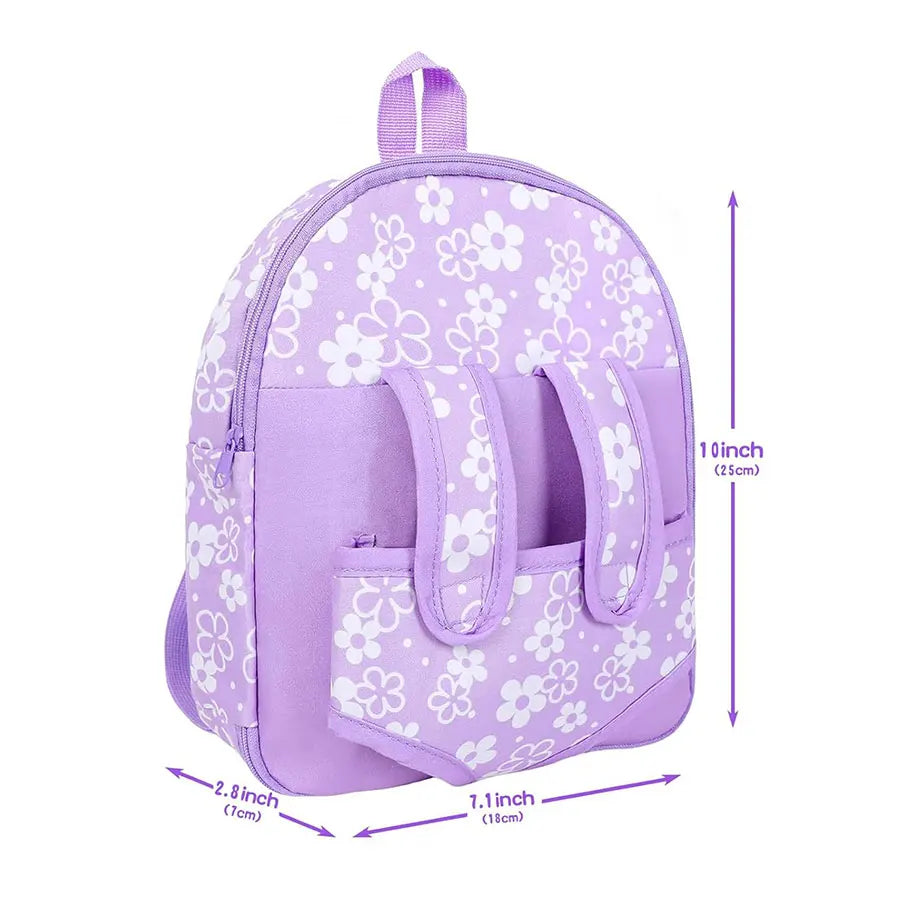 Fashion Newborn Backpack Doll Cute Flower Handbag for Girls Dolls Out Going Carry Bag Christmas Birthday Gift Good Vibrations