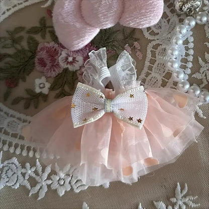 17cm Mini Plush Doll'S Clothes Outfit Accessories For Korea Kpop Exo Labubu Idol V2 Bow princess dress Clothing Gift Good Vibrations