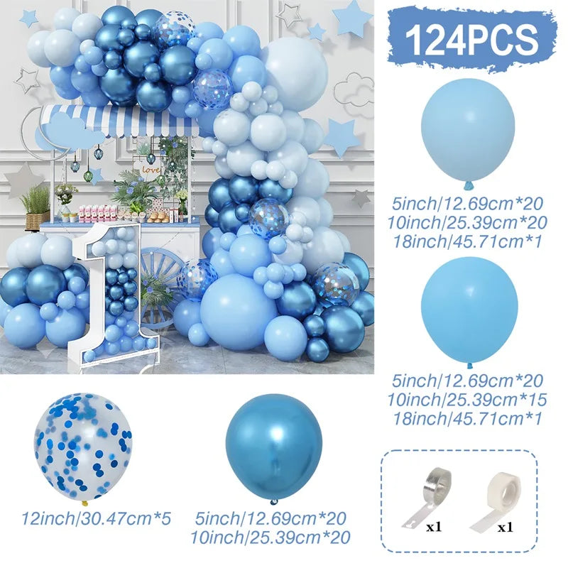 Blue Balloon Garland Arch Kit Macaron Light Blue Balloon Wedding Boy Baby Shower Ocean Birthday Party Decoration Kids Ballons Good Vibrations
