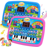 Kids’ Education Tablet Toy, Age 3+ Literacy Math Music Learning, Doubles as Electronic Keyboard, Birthday Christmas Gift Good Vibrations