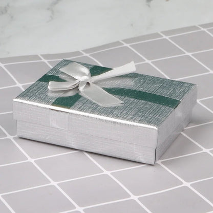 12pcs Cardboard Jewelry Set Bow Gift Box Ring Necklace Bracelets Earring Gift Packaging Boxes With Sponge Inside Rectangle Good Vibrations